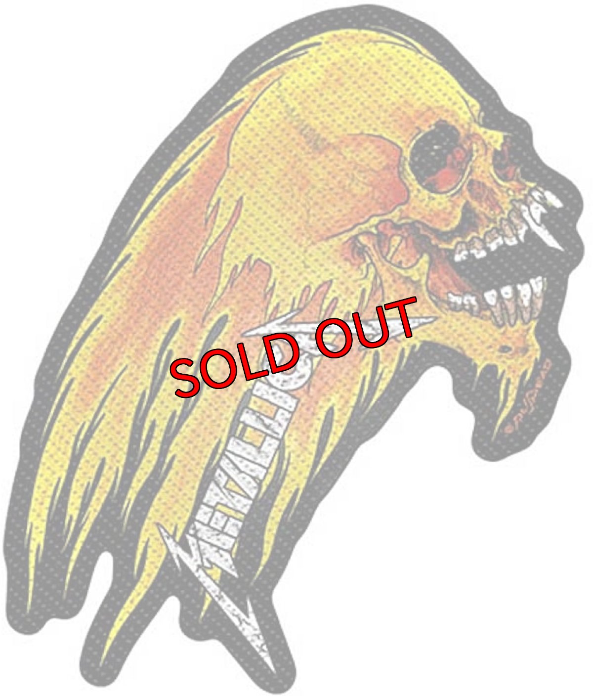 画像1: オフィシャル バンド ワッペン：メタリカ Metallica FLAMING SKULL CUT-OUT (1)