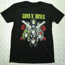 画像1: 【再入荷】オフィシャル バンドTシャツ：ガンズアンドローゼズ GUNS N' ROSES Pistols & Roses ブラック (1)