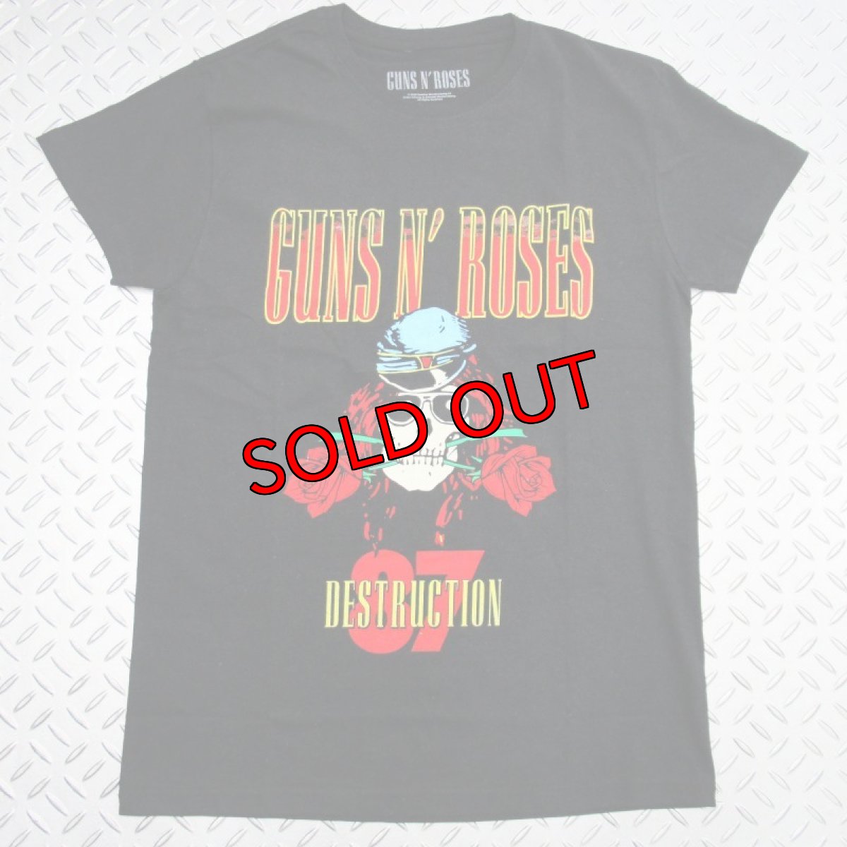 画像1: 【再入荷】オフィシャル バンドTシャツ：ガンズアンドローゼス GUNS N' ROSES UK Tour '87 ブラック (1)