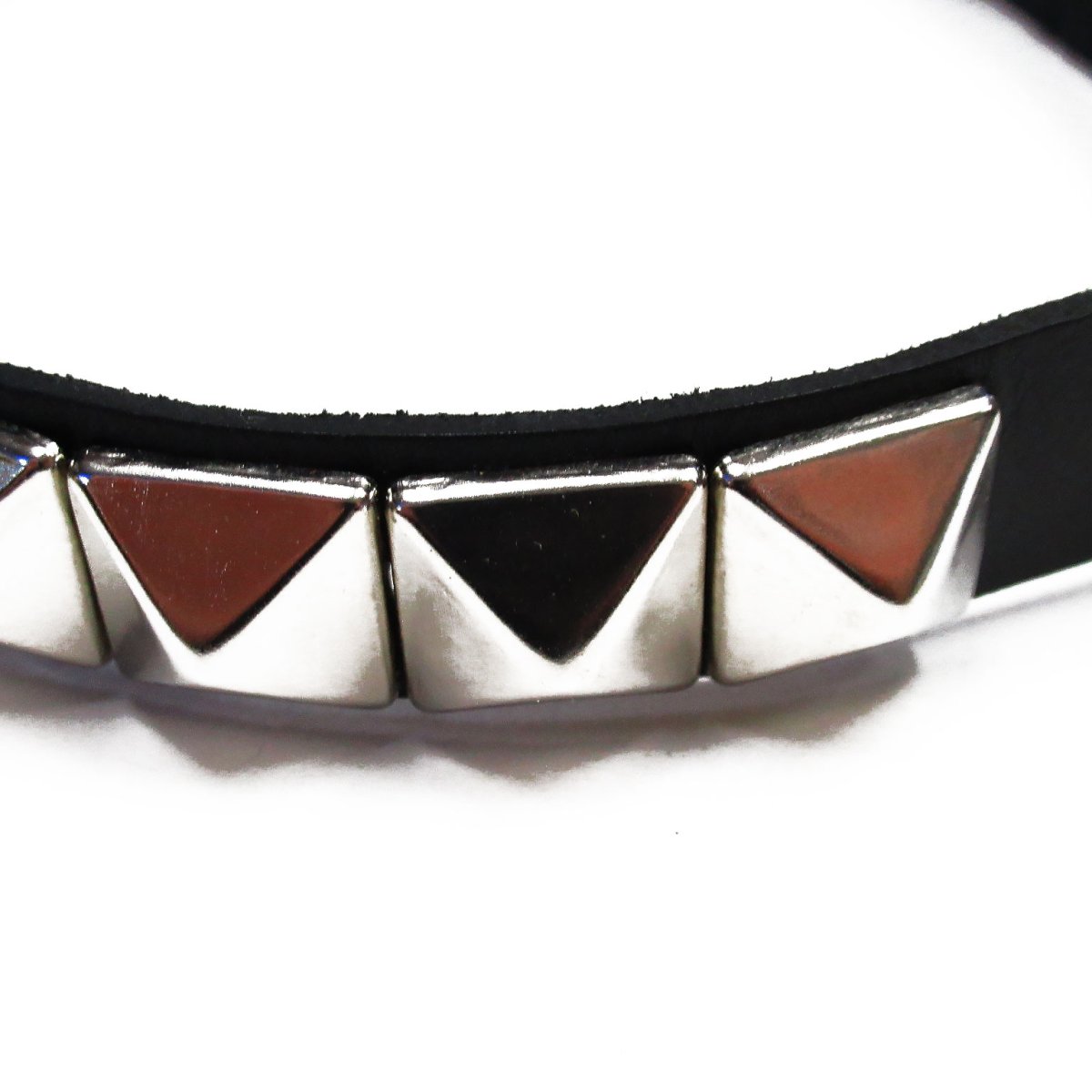 画像3: 【再入荷】パンク ロック系 本革 レザー 15mm 角鋲 チョーカー ブラック (3)