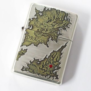 Zippo ジッポーライター：純金箔貼り 墨絵龍 2003年製