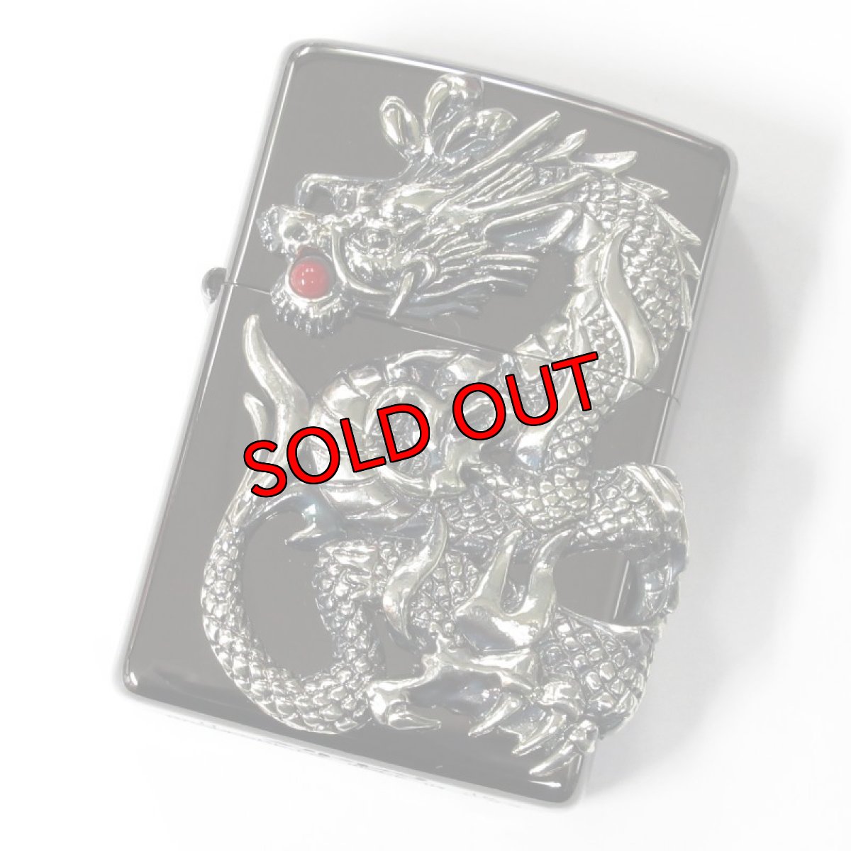画像1: Zippo ジッポーライター：ドラゴン メタル ブラック ニッケル ミラー (1)