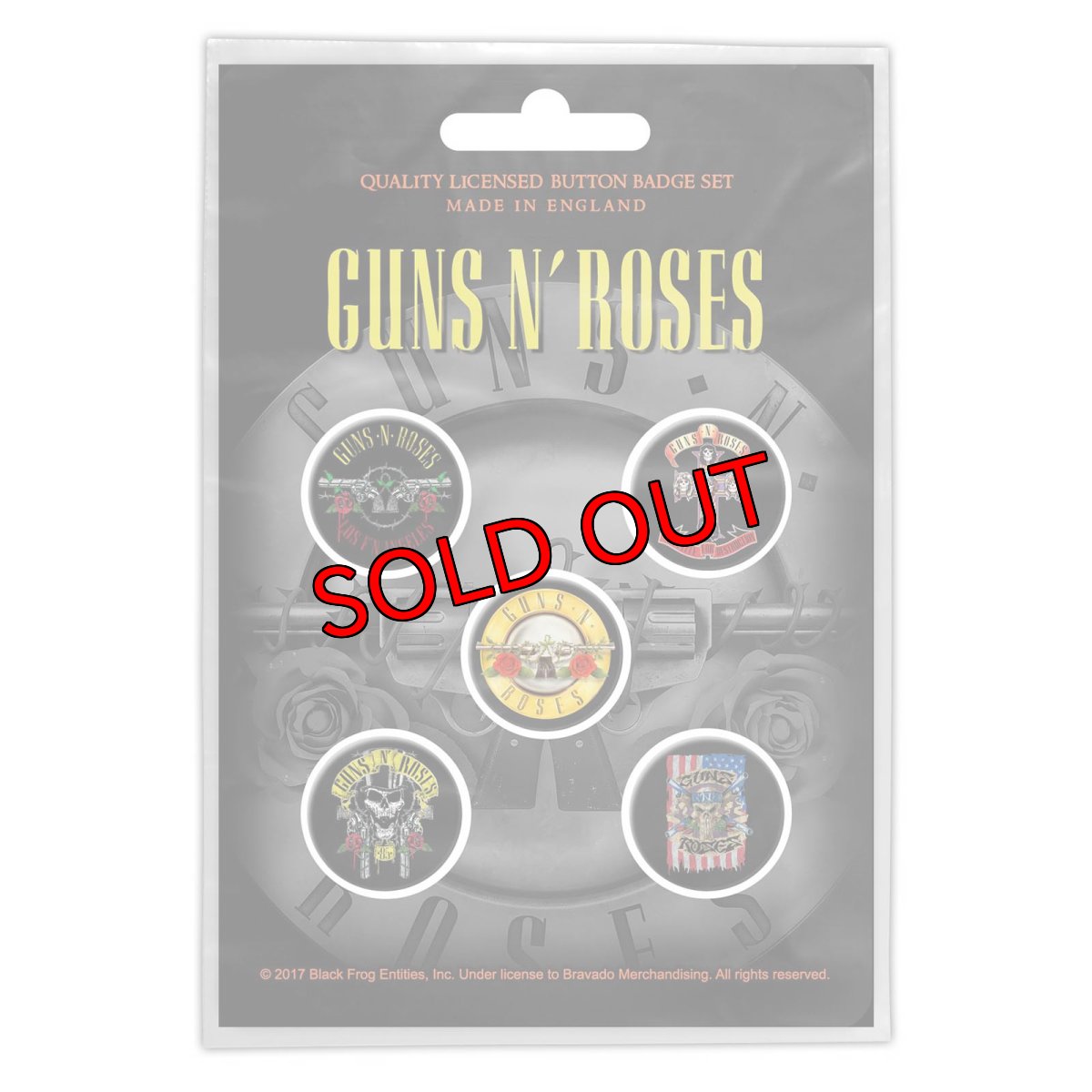 画像1: 【再入荷】オフィシャル バンド缶バッジ：GUNS N' ROSES Bullet Logo 5個セット (1)