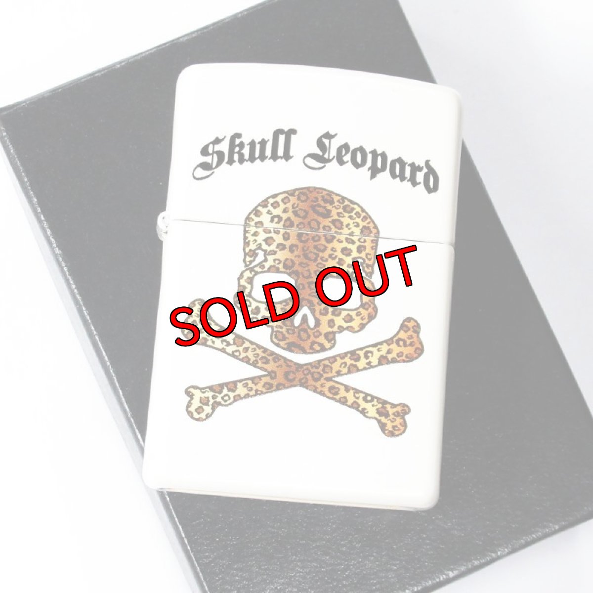 画像1: Zippo ジッポーライター：スカル レオパルド ホワイト 白 (1)