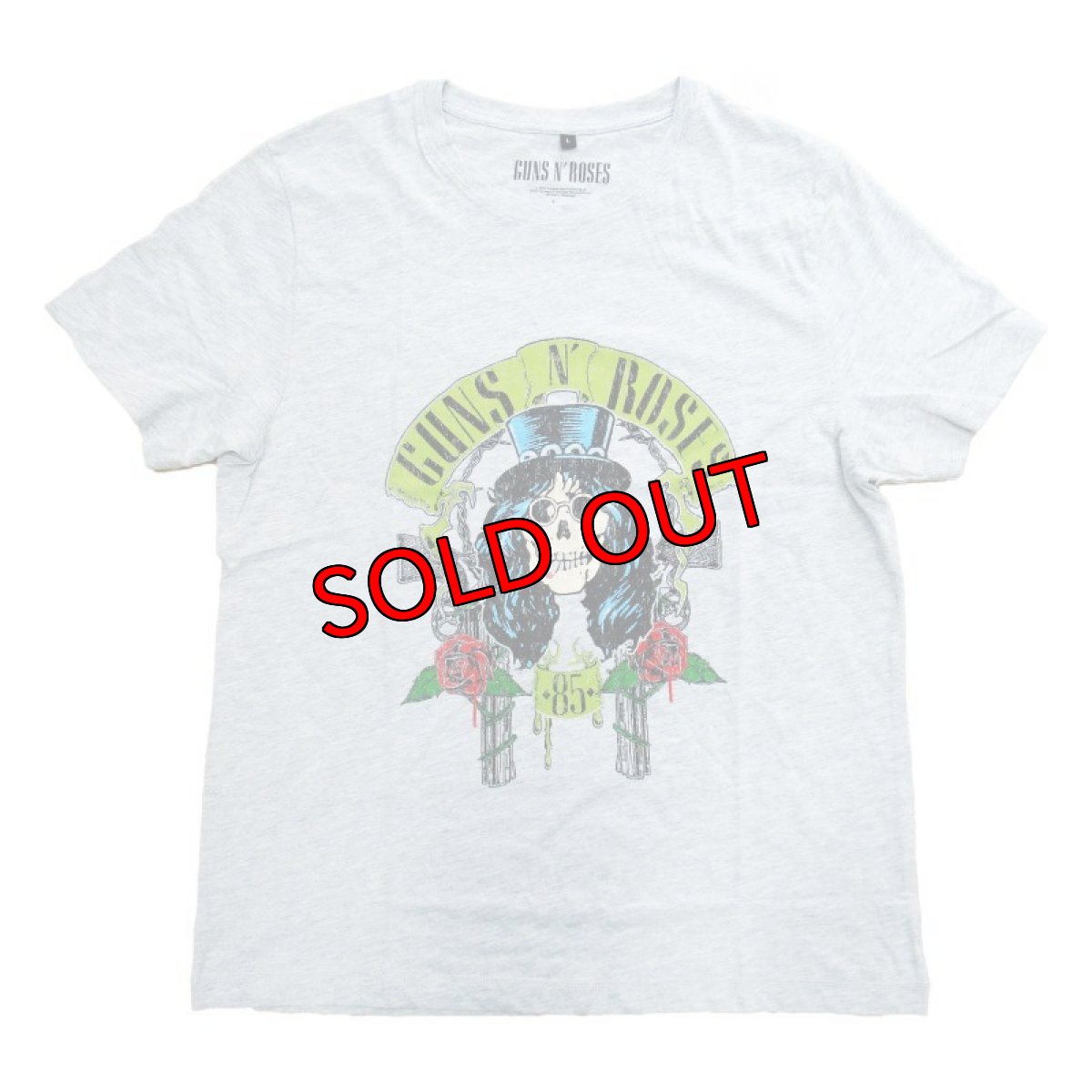 画像1: オフィシャル バンドTシャツ：ガンズアンドローゼス GUNS N' ROSES Slash '85 グレー (1)