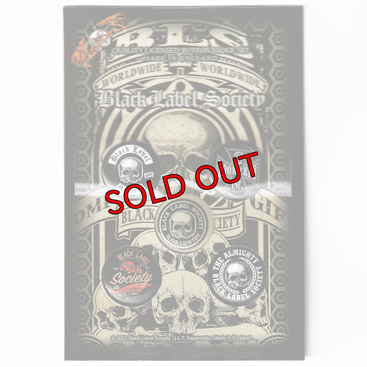 画像1: オフィシャル バンド缶バッジ：ブラックレーベルソサイアティ BLACK LABEL SOCIETY Worldwide 5個セット (1)