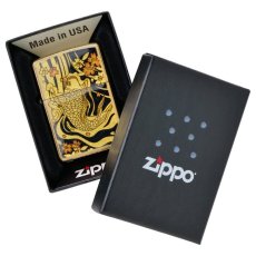 画像4: Zippoジッポーライター：金箔 エポキシ 鯉 片面加工 ゴールド  金 (4)