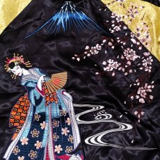 画像3: 【送料無料】花旅楽団 舞踏舞妓刺繍 リバーシブル スカジャン (3)