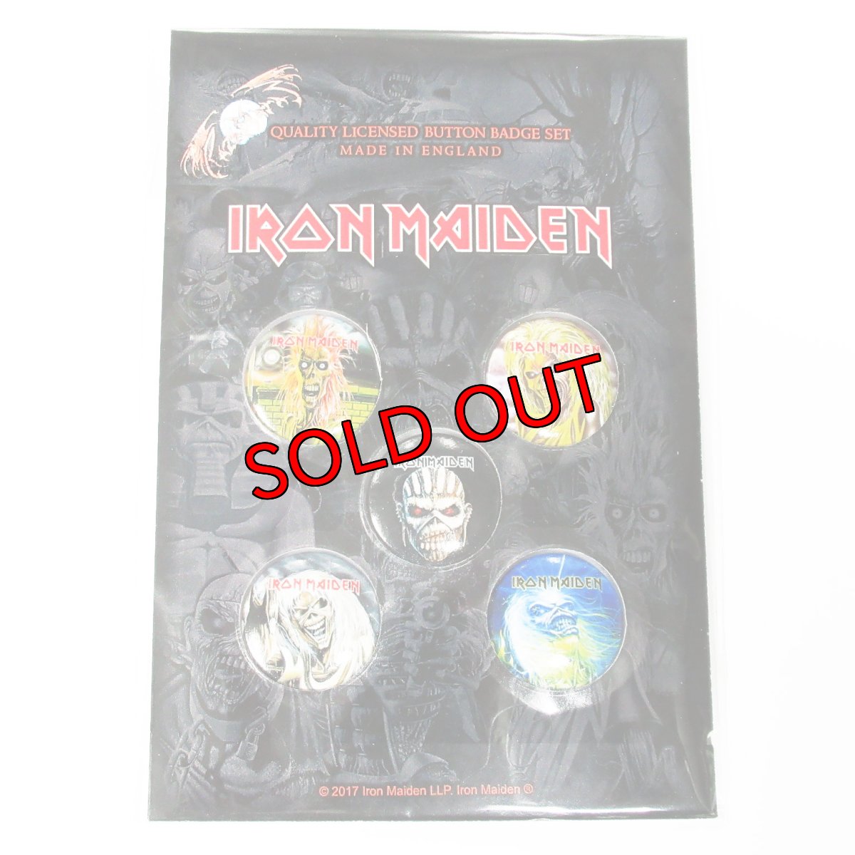 画像1: オフィシャル バンド缶バッジ：アイアンメイデン IRON MAIDEN The Faces of Eddie 5個セット (1)