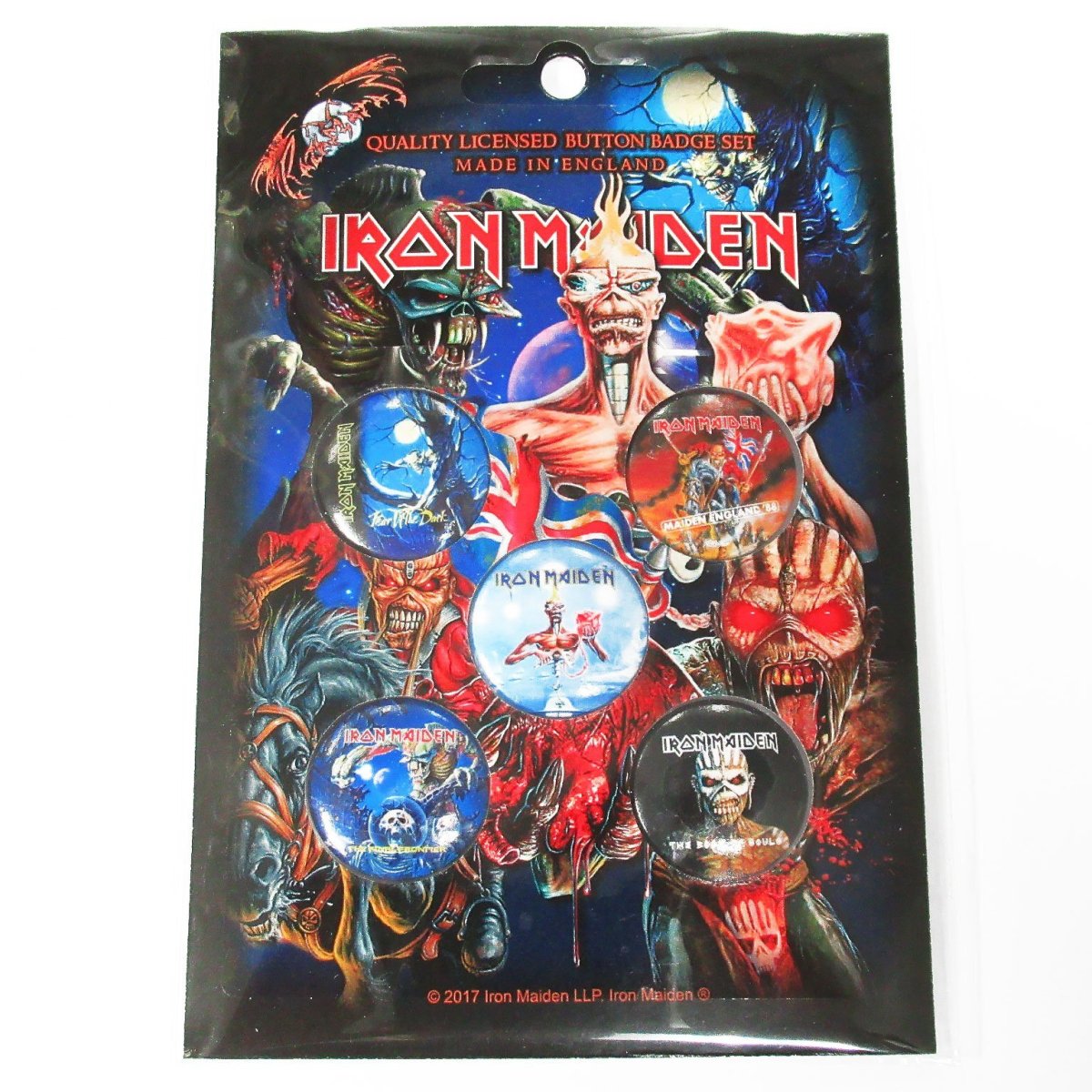画像1: 【再入荷】オフィシャル バンド缶バッジ：アイアンメイデン IRON MAIDEN Later Albums 5個セット (1)