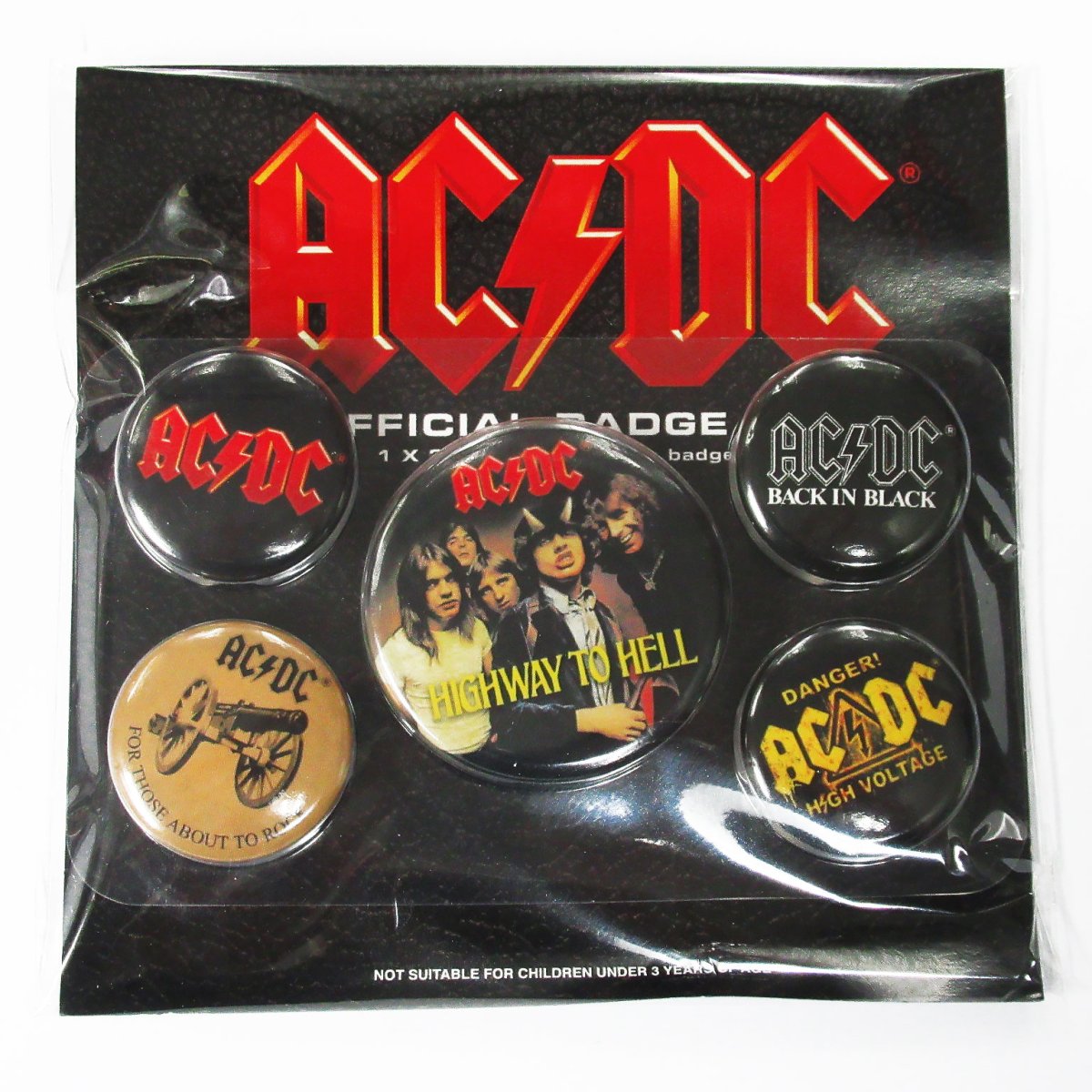 画像1: 【再入荷】オフィシャル バンド缶バッジ：AC/DC  Logo 5個セット (1)