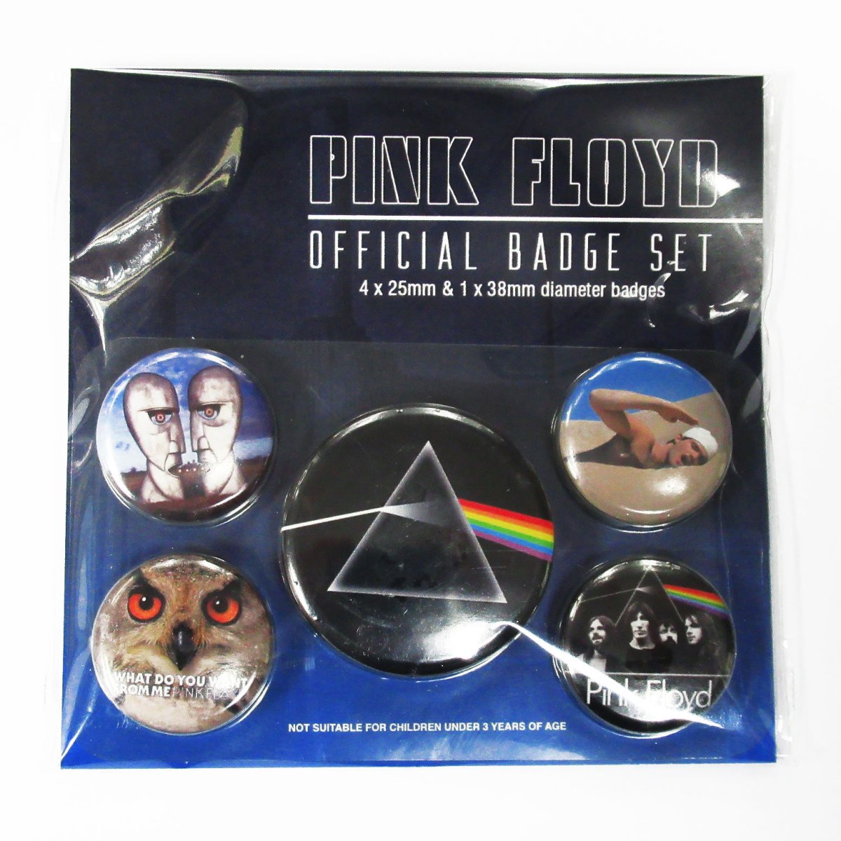 画像1: オフィシャル バンド缶バッジ：ピンクフロイド PINK FLOYD 5個セット (1)