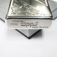 画像4: 【ユーズド】Zippoジッポーライター：スターリングシルバー 両面 手彫り アラベスク 2013年製 (4)