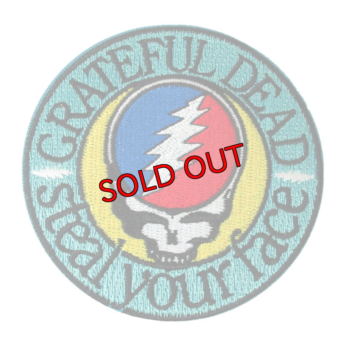 画像1: オフィシャル バンド ワッペン：グレイトフルデッド GRATEFUL DEAD Steal Your Face Text Emblem (1)