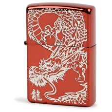 画像1: Zippo ジッポーライター：レッド ドラゴン 片面加工 イオンコーティング (1)