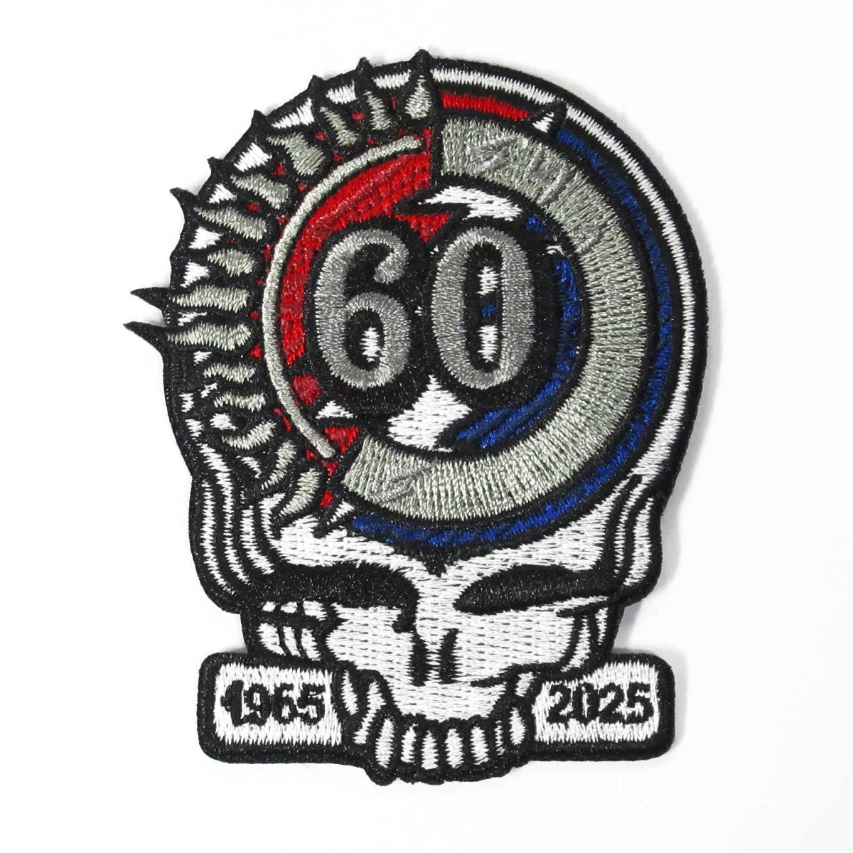 画像1: オフィシャル バンド ワッペン：グレイトフルデッド GRATEFUL DEAD 60th Anniversary Skull  (1)