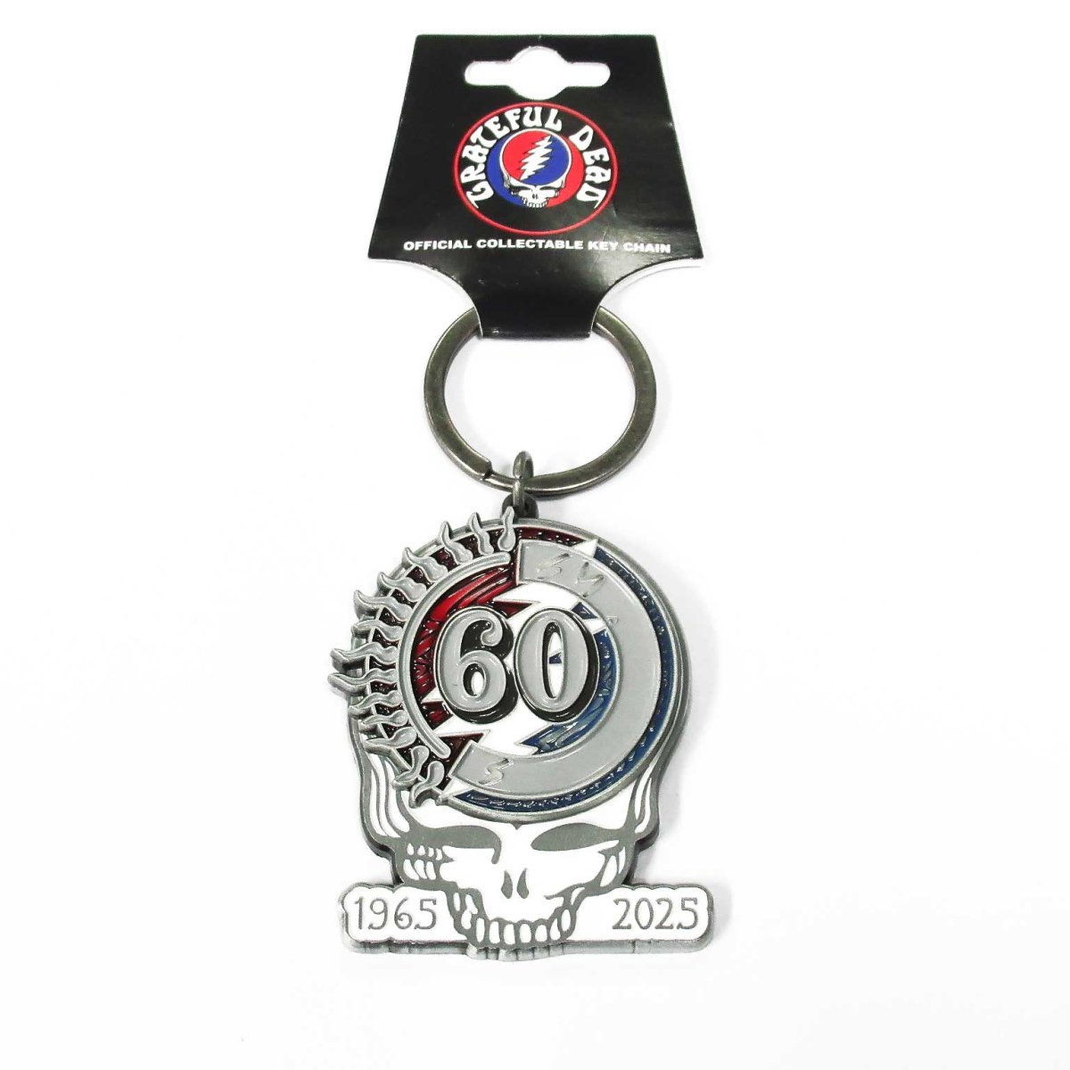 画像1: オフィシャル バンドキーホルダー：グレイトフルデッド GRATEFUL DEAD 60Th Anniversary Skull (1)