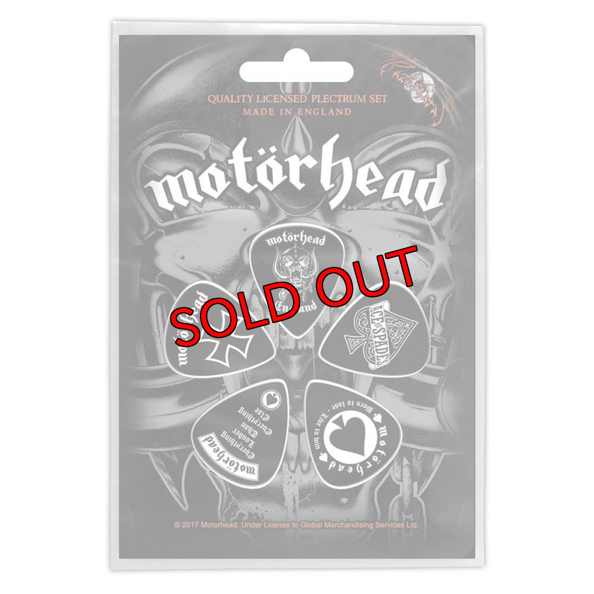画像1: オフィシャル バンドギターピック：モーターヘッド MOTORHEAD England 5枚セット (1)