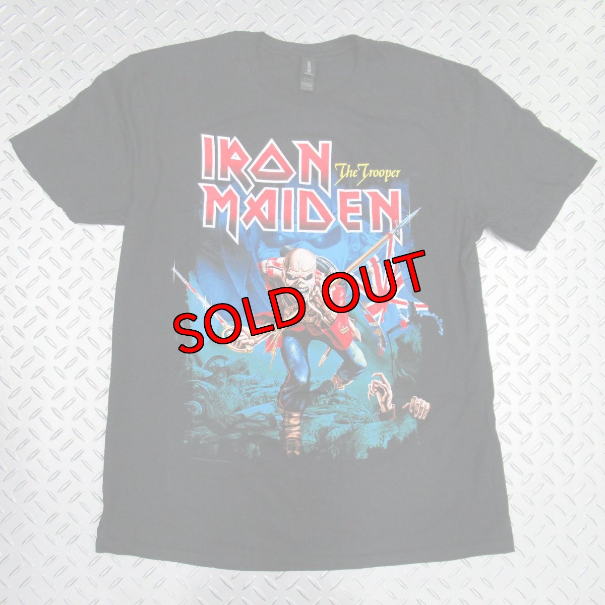 画像1: オフィシャル バンドTシャツ：アイアンメイデン IRON MAIDEN Trooper Eddie Large Eyes ブラック (1)