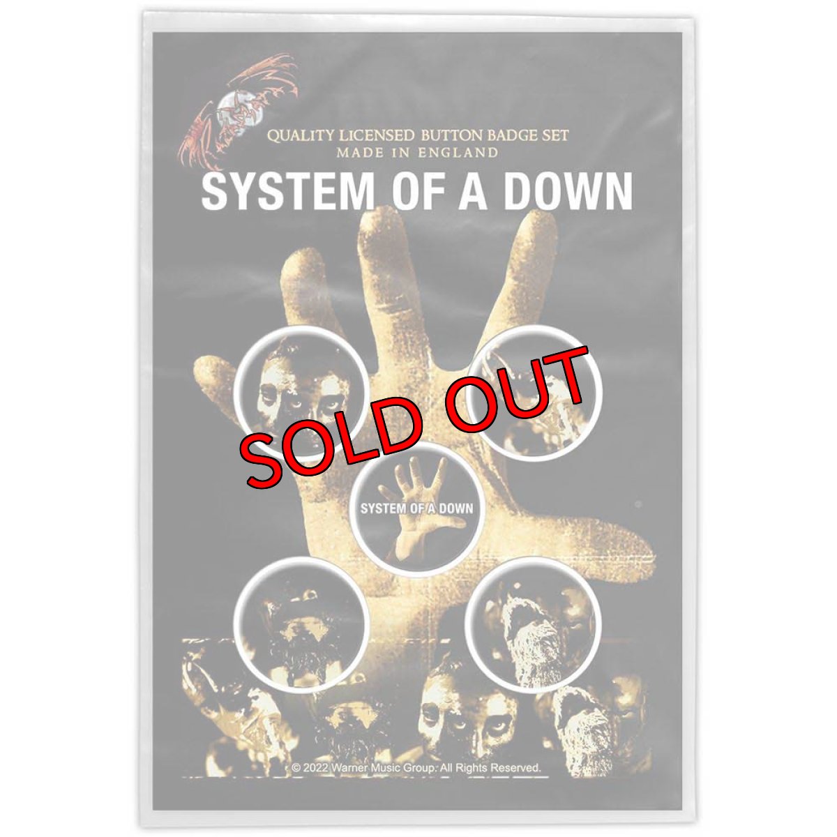 画像1: オフィシャル バンド缶バッジ：システムオブアダウン SYSTEM OF A DOWN Hand 5個セット (1)
