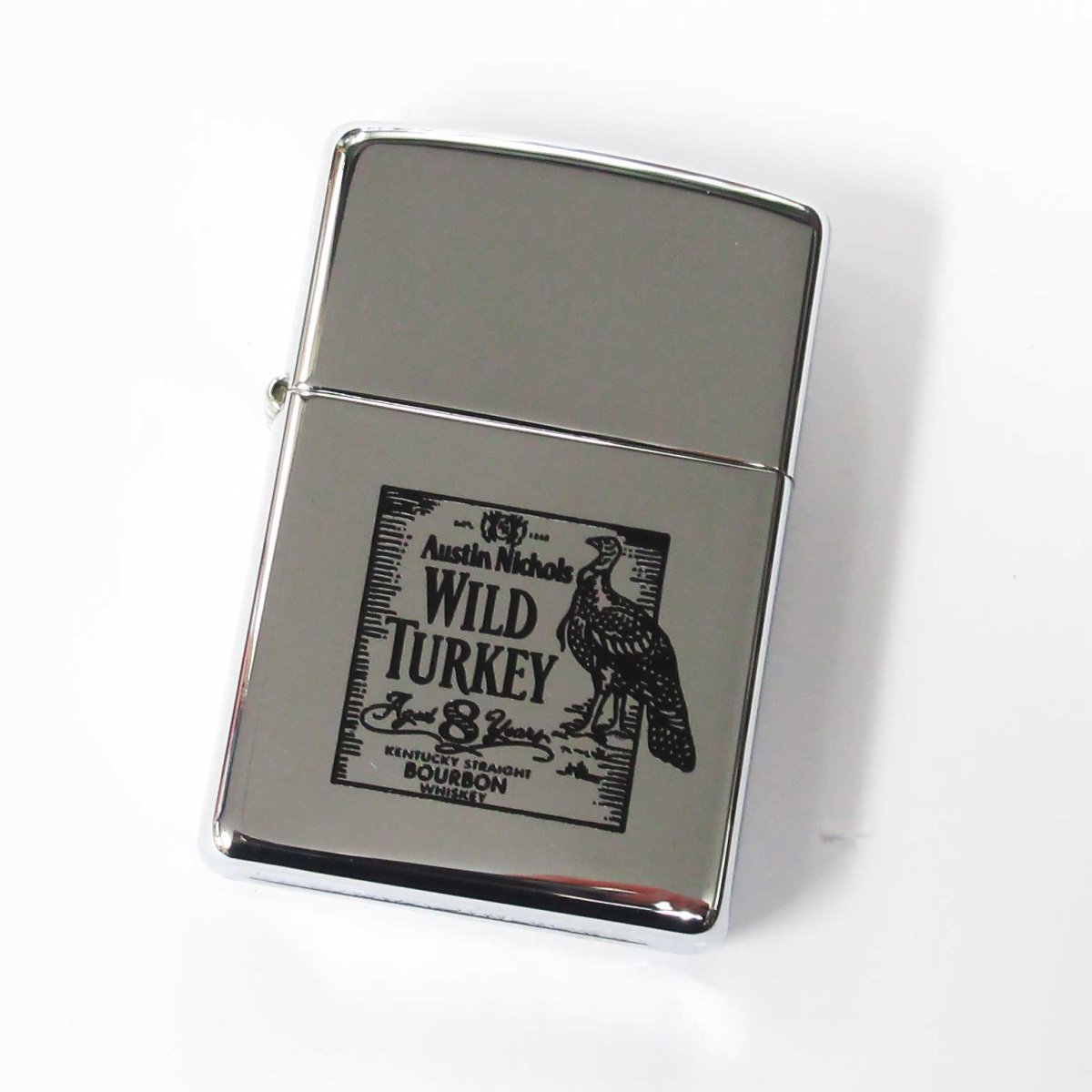 画像1: Zippo ジッポーライター：ワイルドターキー Aged 8 years クロームポリッシュ 2002年製 (1)