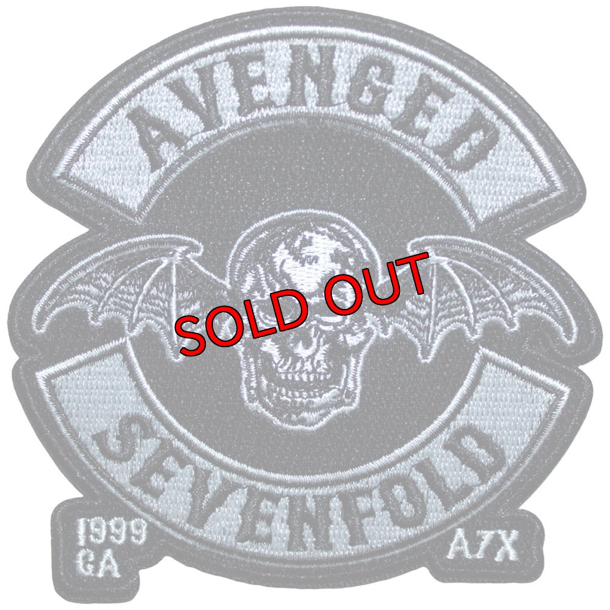 画像1: オフィシャル バンド ワッペン：アヴェンジドセヴンフォールド AVENGED SEVENFOLD Deathbat Crest Cut-Out (1)