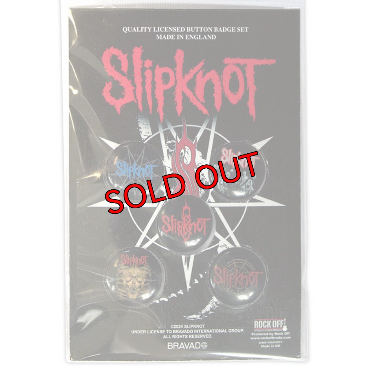画像1: オフィシャル バンド缶バッジ：スリップノット SLIPKNOT Tribal S 5個セット (1)