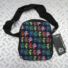 画像1: オフィシャル バンド クロスボディバッグ：グレイトフルデッド GRATEFUL DEAD Dancing Bears ブラック (1)