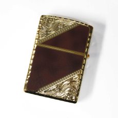 画像2: Zippo ジッポーライター：クラシック スタイル 2GNW-BW ゴールド ブラウン (2)