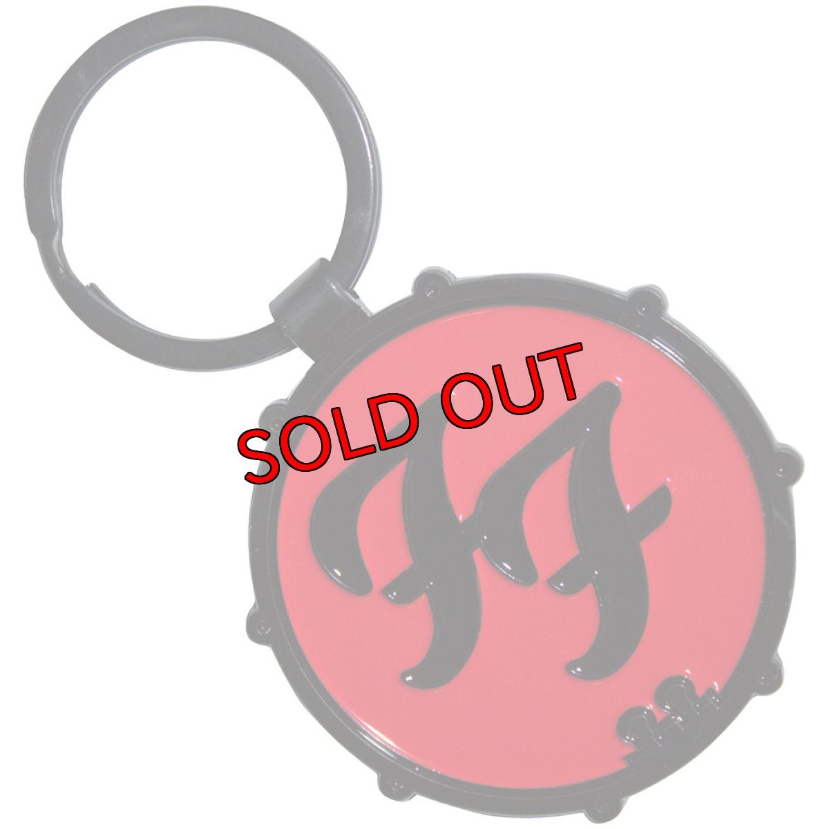 画像1: オフィシャル バンドキーホルダー：フーファイターズ FOO FIGHTERS FF Logo Drum Double-Sided (1)