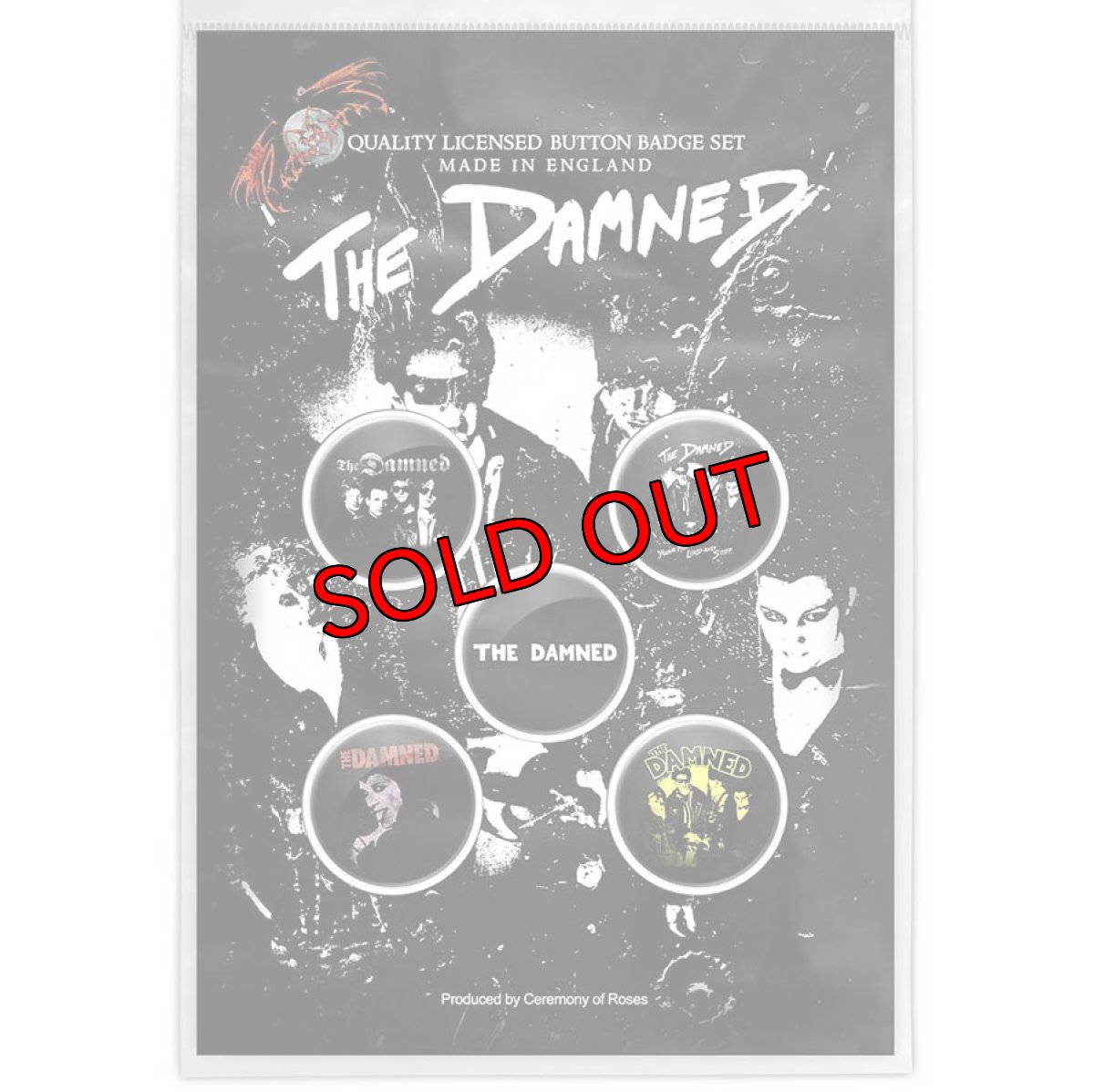 画像1: オフィシャル バンド缶バッジ：ダムド THE DAMNED Young, Hot, Loud And Stiff  5個セット (1)