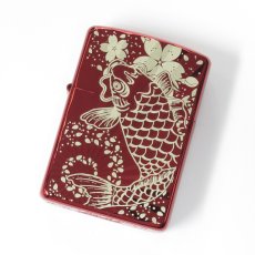 画像1: Zippo ジッポーライター：アーマーケース 鯉桜 イオンレッド 162KS-RD (1)