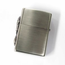 画像2: Zippo ジッポーライター：龍 サイドメタル ニッケル古美仕上げ  ドラゴン (2)