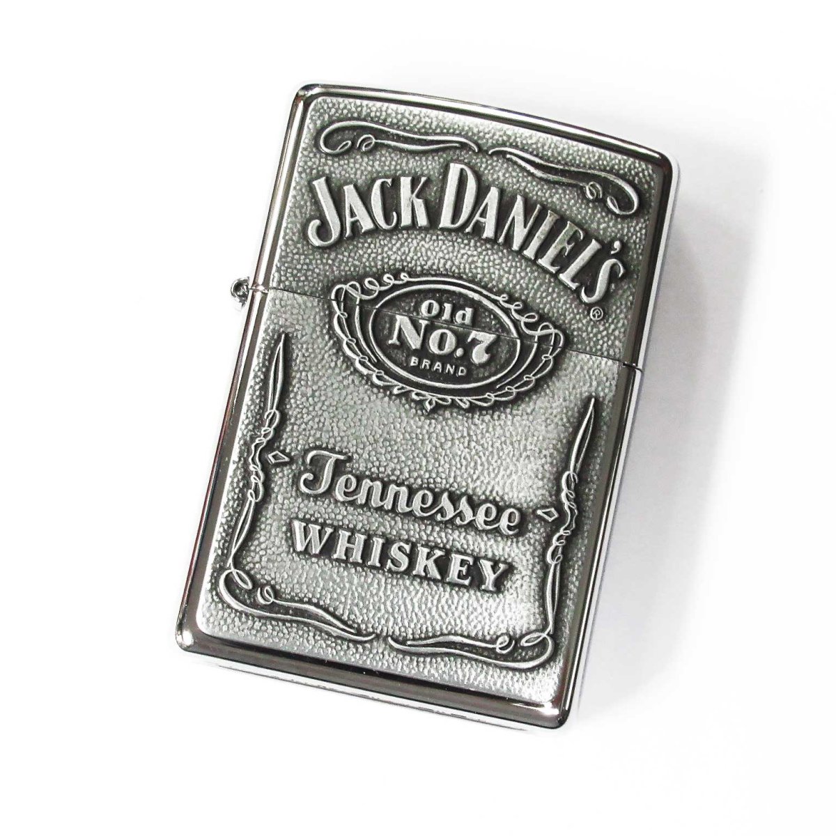 画像1: Zippo ジッポーライター：ジャックダニエル メタルプレート クローム ポリッシュ 2013年製 (1)