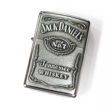 画像1: Zippo ジッポーライター：ジャックダニエル メタルプレート クローム ポリッシュ 2013年製 (1)
