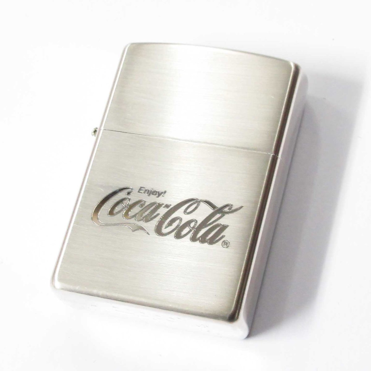 画像1: Zippo ジッポーライター：コカ・コーラ Coca-Cola シルバー サテーナ 2007年製 (1)