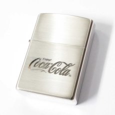 画像1: Zippo ジッポーライター：コカ・コーラ Coca-Cola シルバー サテーナ 2007年製 (1)