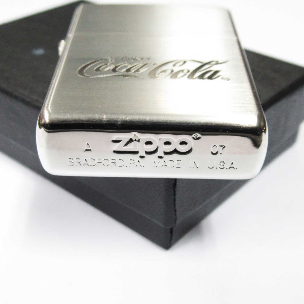 画像5: Zippo ジッポーライター：コカ・コーラ Coca-Cola シルバー サテーナ 2007年製 (5)