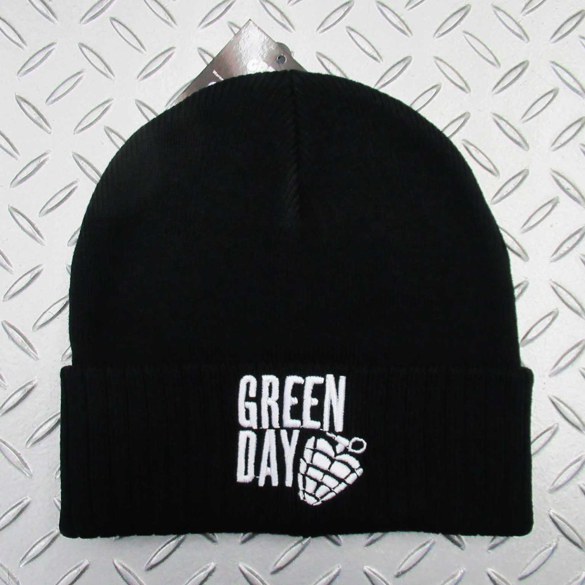 画像1: オフィシャル バンド ビーニー：グリーンデイ GREEN DAY Stacked Logo & Grenade ブラック (1)