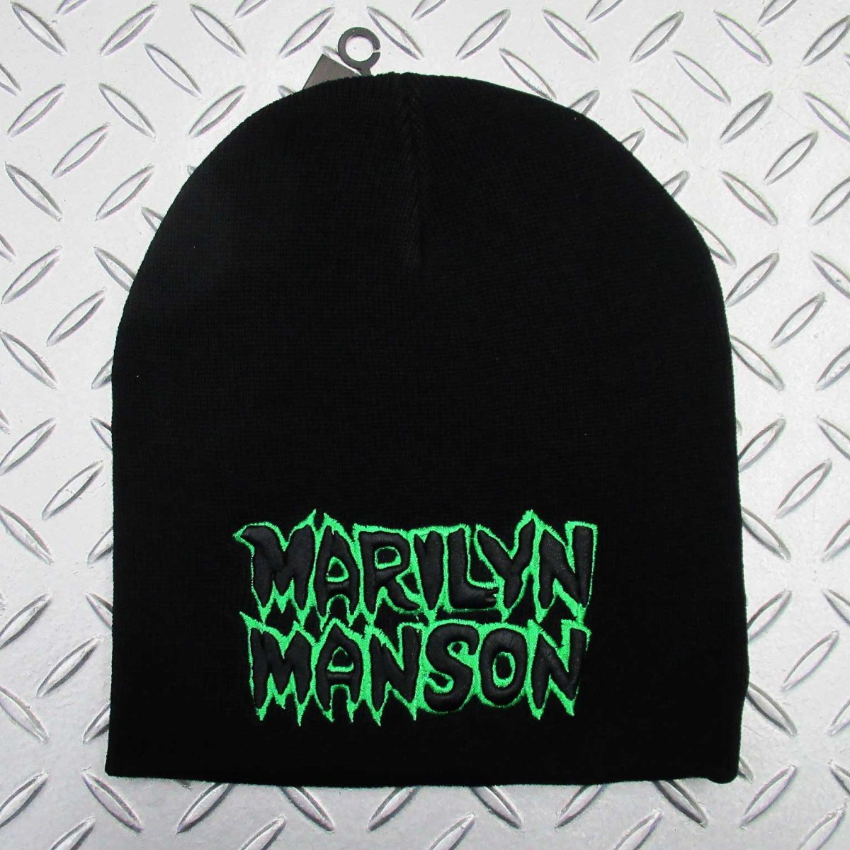 画像1: オフィシャル バンド ビーニー：マリリンマンソン MARILYN MANSON Logo 2 ブラック (1)
