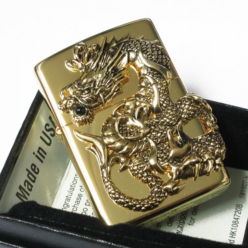 zippo☆1000個限定☆双龍☆4面メタル☆天然オニキス☆ジッポ ライター-