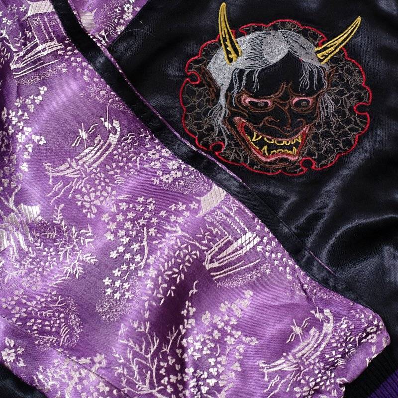 送料無料】satori 般若と髑髏花魁刺繍 スカジャン - MAD DOG ROCKERS