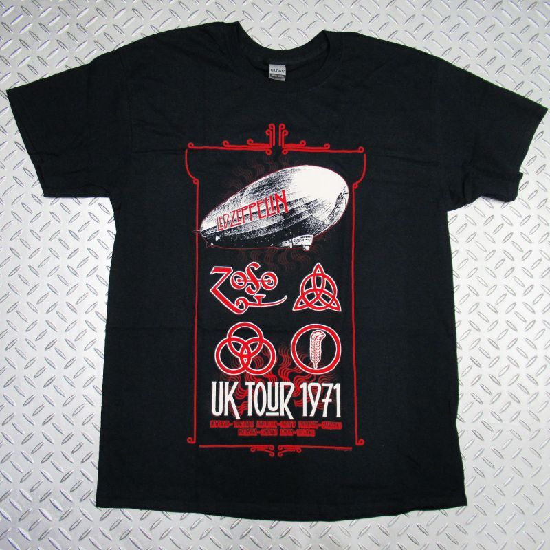 画像1: 【再入荷】オフィシャル バンドTシャツ：LED ZEPPELIN UK Tour '71. ブラック (1)