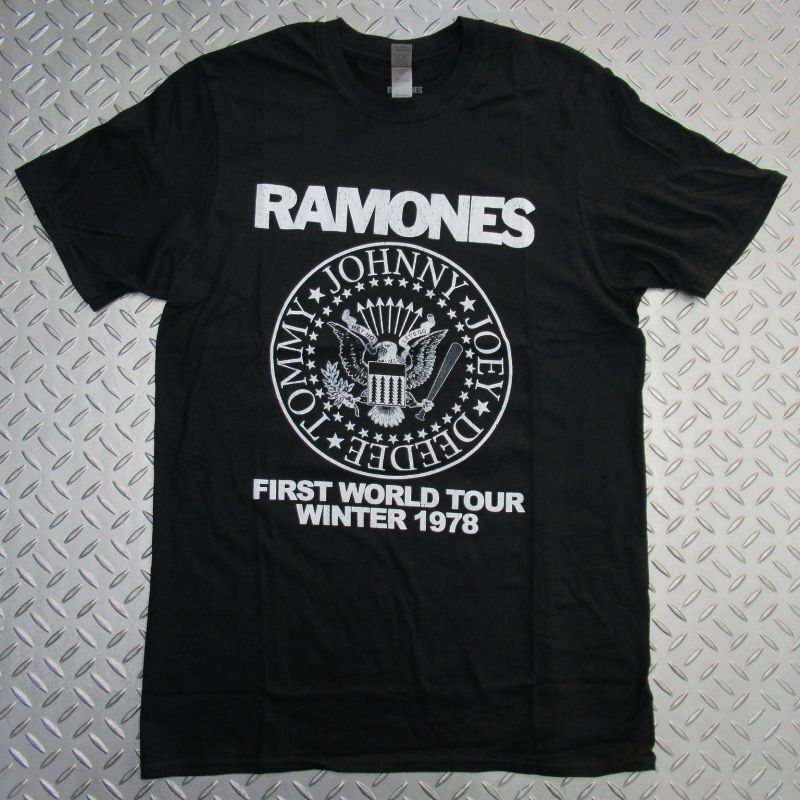 画像1: オフィシャル バンドTシャツ：RAMONES First World Tour 1978 ブラック (1)
