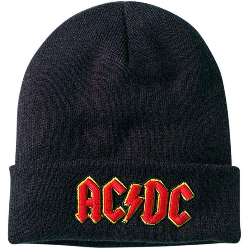 画像1: オフィシャル バンド ビーニー：AC/DC LOGO ブラック (1)