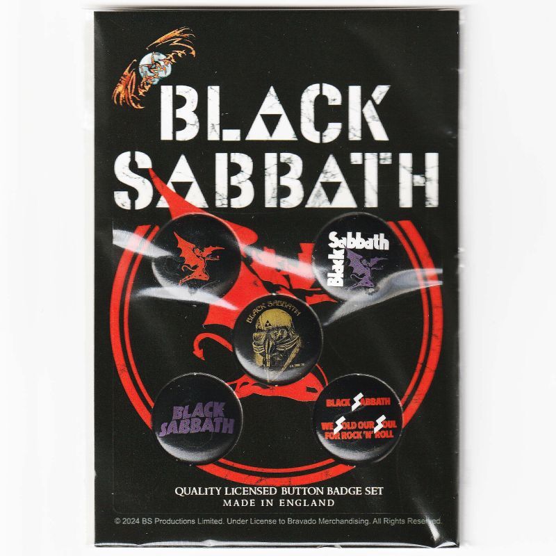 オフィシャル バンド缶バッジ：BLACK SABBATH Red Devil 5個セット